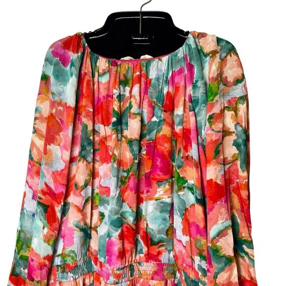 Soft Surroundings Evalina Maxi Dress 2X Plus Floral Chiffon Pockets Tropical - Picture 8 of 12